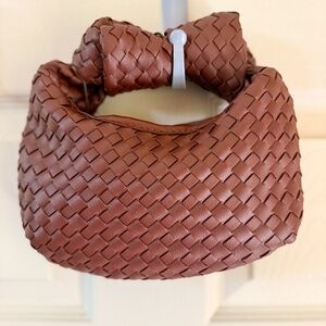 NWT Woven mini clutch, grey label